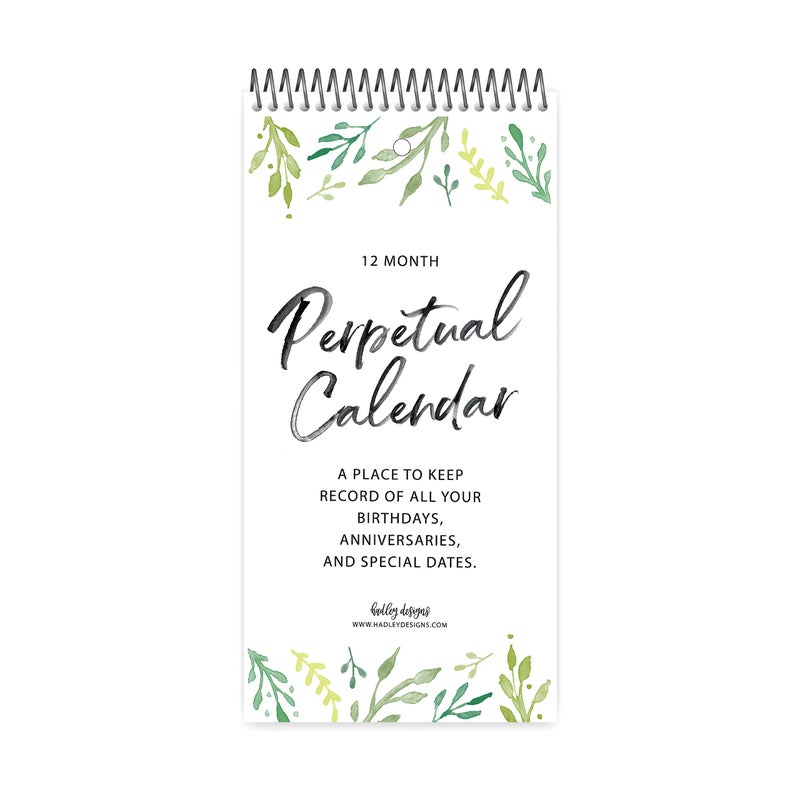 Hadley Designs Perpetual Birthday, Anniversary, Special Event Reminder Calendar Book Journal for Important Family Date Remembrance Wall Hanging, Mom Dutch Happy Bday Birthdate Gift Planner Organizer - Image 1